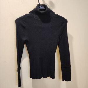 WHBM Women's Black Turtleneck Sweater Size S